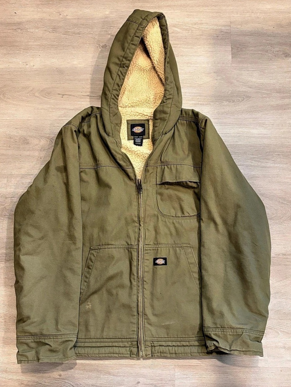 Dickies  Sherpa-Lined Hooded Jacket Men's Olive Work Jacket
